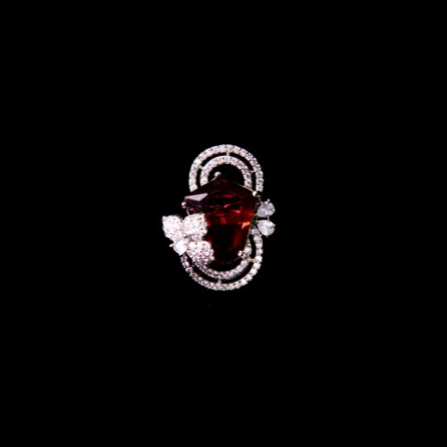Crimson Aura Statement Party Ring for Women